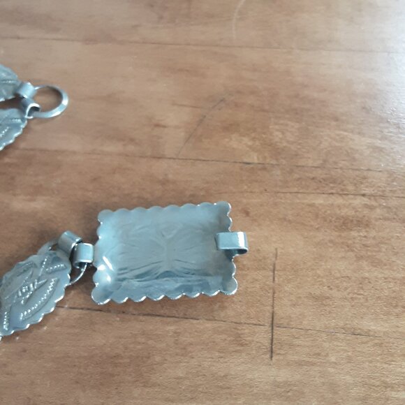 Vintage Silver Toned Native American Concha Belt - Picture 2 of 5